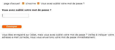 Jobat, j’ai oublié mon mot de passe