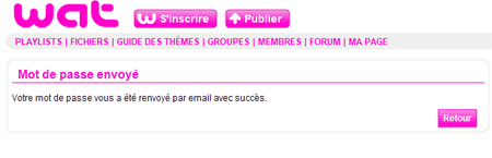 WAT j’ai oublié mon mot de passe